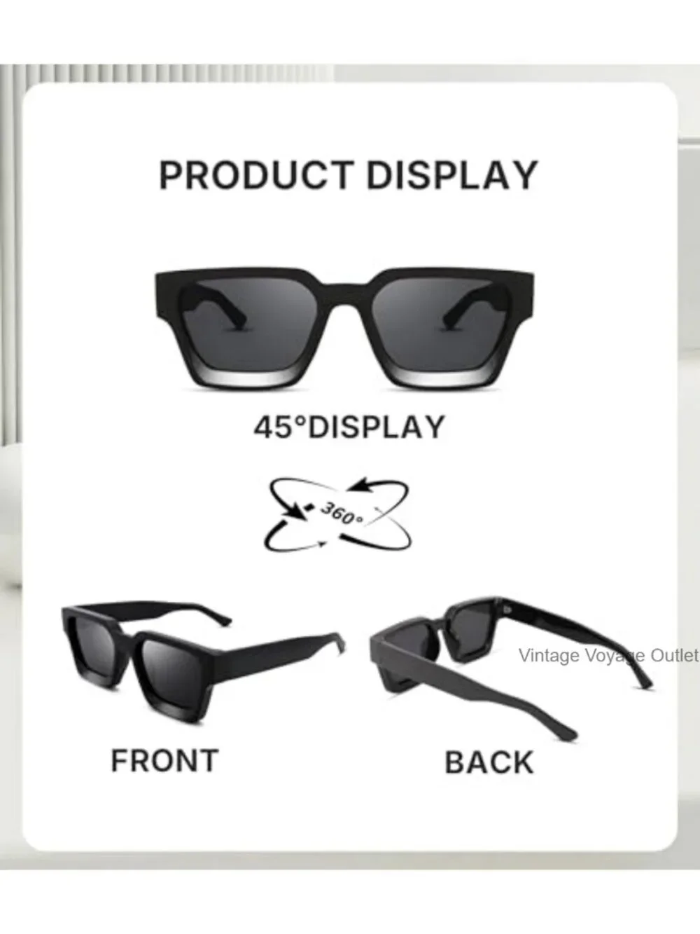 Square Thick Frame Sunglasses UV Protection Designer Style Shades Unisex